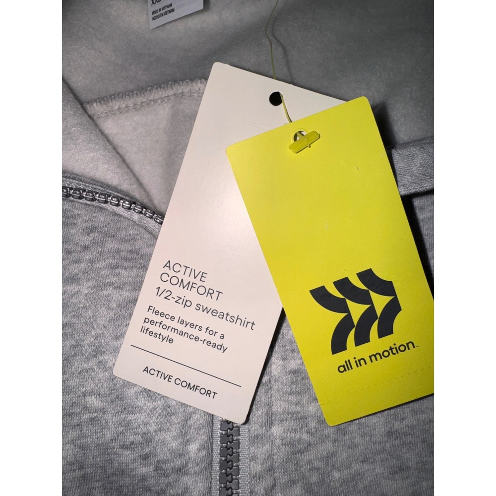 All In Motion Womens Active Comfort 1/2 Zip Sweatshirt Heathered Gray XXL NEW - Picture 4 of 11